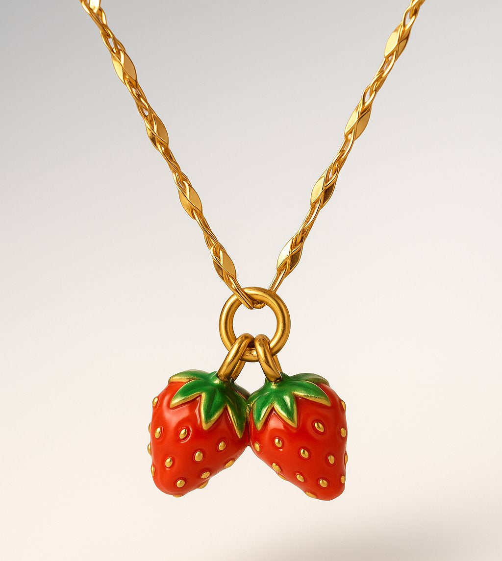 Collier Fraise – Acier inoxydable