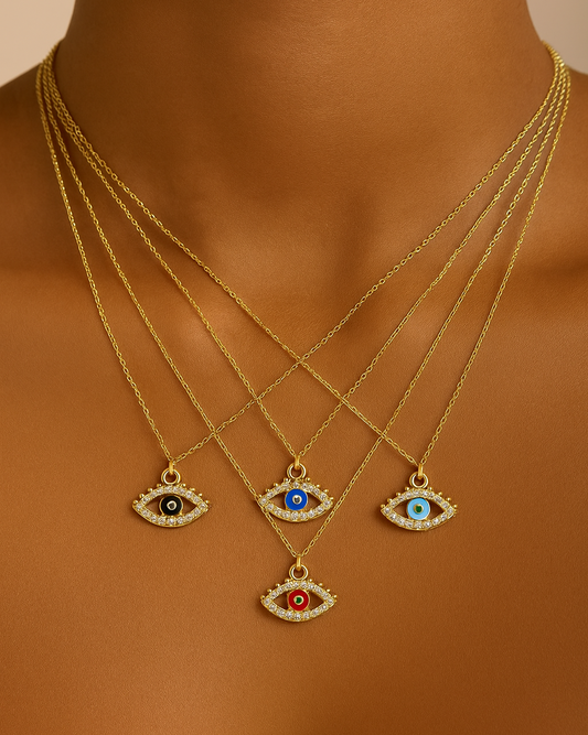 Collier Pendentif Œil – Acier Inoxydable