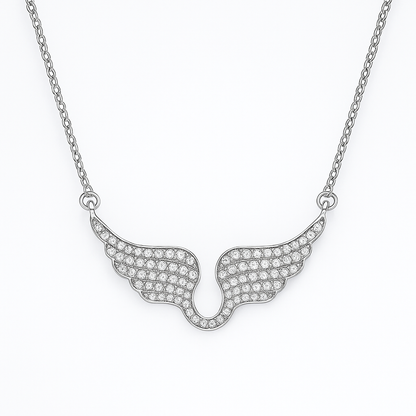 Collier pendentif en acier titane – Design Géométrique et Ailes